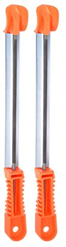 sourcing map 2pcs Chainsaw File, 11/64 (4.5mm) Round Rasp Chrome Steel Double Cut with Sharpening Guide Handle