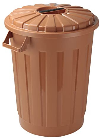TIENDA EURASIA® Cubo de Basura con Tapa - 30L - Material Plastico Eco Libre de BPA - Alta Resistencia - Ideal para Reciclar (MARRON)