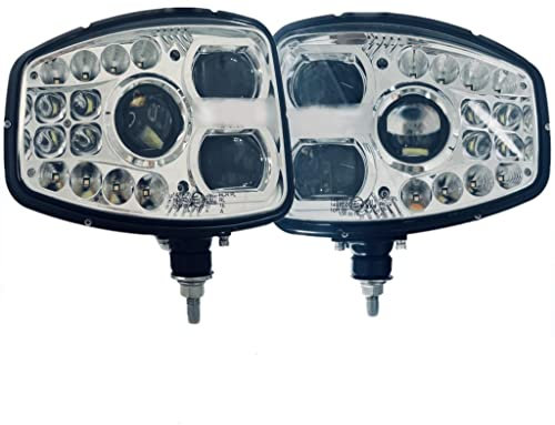 Matel Service LED Hauptscheinwerfer 12/24V Set für Traktoren, Baumaschinen und Bagger mit Fahrrichtungsanzeiger rechts und links, IP65, für R148 R149 R10, Straßenbeleuchtung und Baustellenbeleuchtung