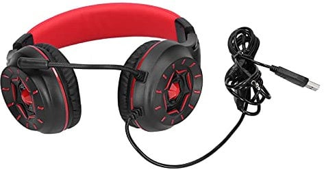 Bewinner Gaming-Kopfhörer 3,5 Mm Kabelgebundenes LED-Leuchtrauschunterdrückungs-Gaming-Headset mit Mikrofon, Ergonomisches Design Tragbarer PC-Spielkabel-Kopfhörer für Laptop