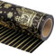 WRAPAHOLIC Wendbares Weihnachts-Geschenkpapier – Mini-Rolle – 43 cm x 90 cm – Schwarz und Gold Weihnachten Schlitten und Streifen mit Metallfolie für Weihnachten, Urlaub, Party Feier