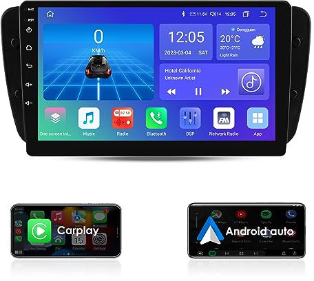 Ossuret Android 12 Radio de Coche para Seat Ibiza 2009 2010 2011 2012 2013, 4+32GB Pantalla táctil de 9 Pulgadas Carplay Navegador GPS Soporte Pantalla meteorológica Bluetooth DSP SWC WiFi USB RDS