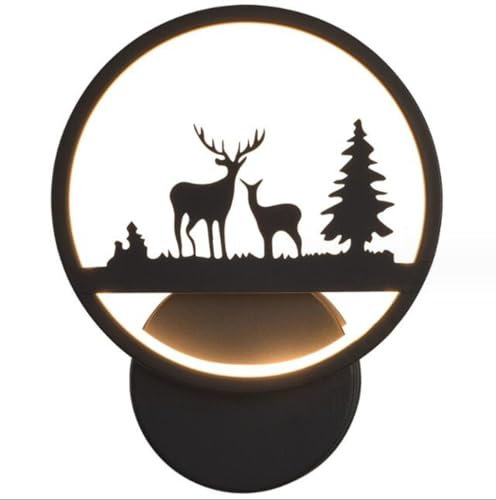 SXYSXYSXY LED Hirsch Wandleuchte Dimmbar Innen 12W Modern Wandlampe Drei-Farben-Licht Wandbeleuchtung für Wohnzimmer Schlafzimmer Treppenhaus Flur 20 * 26cm