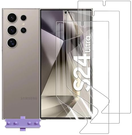 [3 Pezzi] Hydrogel Pellicola per Samsung Galaxy S24 Ultra, Weideworld Anti-riflesso Ultra Clear TPU Pellicola Protettiva per Samsung S24 Ultra, Trasparente