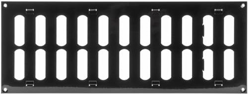 Repa Market 40 x 15 cm (Außenmaße) Rechteckig Metall Schwarz Lüftungsgitter verstellbar - Einstellbar Belüftung Gitter Abdeckung für Innen und Aufen - Lüftungsgitter verschließbar 400 x 150 mm