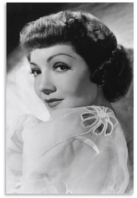 PURRCOCO Poster mit amerikanischen Schauspielerinnen aus dem 20. Jahrhundert, Claudette Colbert, Wandkunst, Bild, Gemälde, Poster, Poster, Kunstwerke, Raumdekoration, 50 x 75 cm
