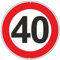 pubblimania panneau de signalisation routière en aluminium métal rond de 3 mm d'épaisseur pour extérieur Ø 30 (Vitesse maximale : 40 km, Paquet de 1)