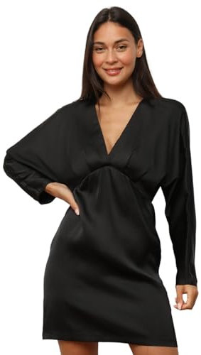 La Modeuse Robe effet cache-cœur satinée à dos nu