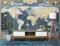 Fototapete Retro-Weltkarte Land & Meer Wohnzimmer Schlafzimmer Wandtapete Vlies Tapete 200 (B) x 140 (H) cm, Gedrucktes Wandbild UV-Beständig Geruchsfrei