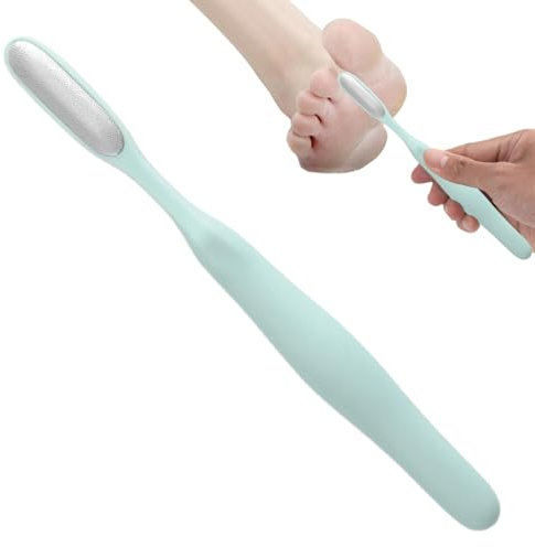 Pedicure Foot File, Toe Crevice Cleaning Brush, Shower Foot Scrubber Skin Removal Foot File Callus Remover Long Handled Toe Brush for Wet and Dry Feet