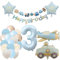 Deko 3. Geburtstag Junge Traktor Geburtstagsdeko 3 jahr Mädchen Luftballon 3. Geburtstag Pastel Blau Ballon Zahl 3 Party Deko