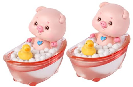BCOATH 2st Kleine Tierverzierungen Schöne Autodekoration Gartentierstatue Dekorationen Für Zuhause Miniatur-tierfigur Schweinchen Spielzeug Auto-armaturenbrett-tanzpuppen Autoschmuck Harz