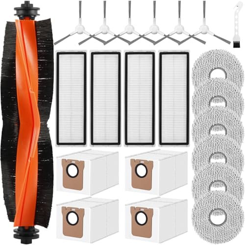 Juego de 22 accesorios para Xiaomi X20+ robot aspirador, accesorios para Xiaomi X20 Plus robot aspirador piezas de repuesto 1 cepillo principal 6 almohadilla de limpieza 4 bolsas de polvo 6 cepillos