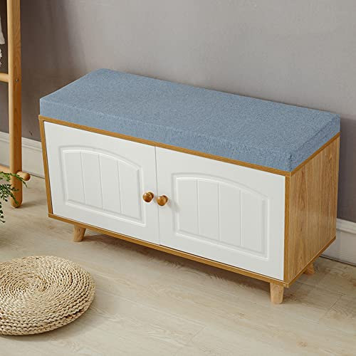 Bankkissen für draußen, dick, weich, lang, für 23-Sitzer, Terrasse, Schaukel, Sofa, Couch, Fenster, Sitz, Innen- und Außenbereich, 160 x 40 x 5 cm, Blau