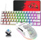 Wired British T60 Mechanical Keyboard White Blue Axis Color Light Set (WhiteBlue)