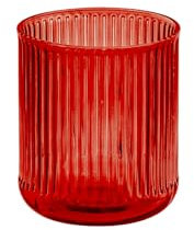 H&H, Set 6 Bicchieri, bicchieri colorati, collezione Venus, in vetro, rigato, Rosso, lavabili in lavastoviglie, 40 cl