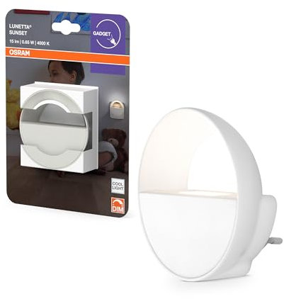 OSRAM Lámpara de noche con enchufe, regulador táctil, sensor crepuscular y cambio automático día-noche, blanco neutro 4000K, para pasillo y habitación infantil