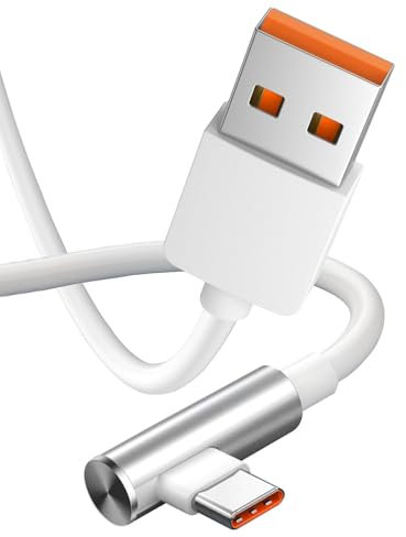 Cavo Caricatore Xiaomi 120W 2M Ricarica Rapida 120W 6A 90 Gradi per Xiaomi 14T 13T 12 11T Pro Turbo Cavo USB Type-C per Redmi Note 13, 12, 11 Pro, Mi 11 Ultra, POCO F4 X6 M6