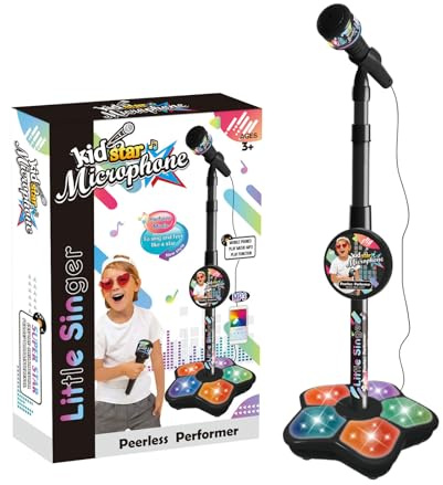 Mädchen Mikrofon Mit Stand - Singen Karaoke -Maschine, Musikspielzeug | Kids Party Entertainment, MP3 -, Einstellbares Standmikrofongeschenk Für Kinder, Die Auftreten, Üben, Aufnehmen, Rollenspie