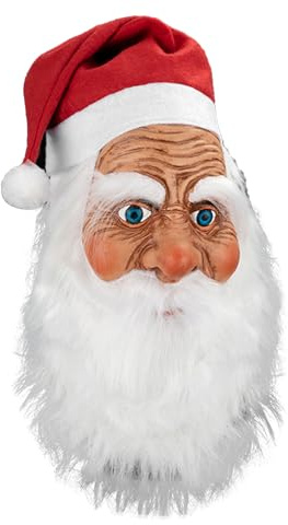 Generico Gesichtsmaske für das Gesicht des Weihnachtsmanns - Latex 350 g | Weihnachts-Gesichtsmaske, Bartkopf und roter Hut | Erwachsene, Spaß, Feier, Heilig, Urlaub, Zimmer