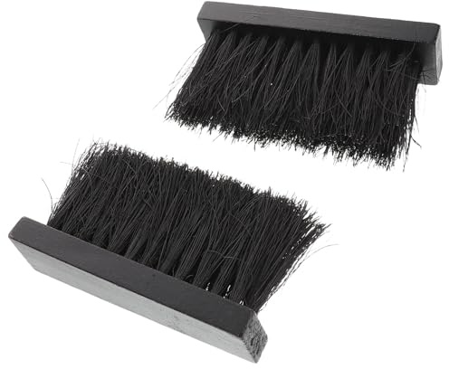 Tête de Rechange pour Balai de Cheminée 2 Pcs en Bois et Fibres | Balayette Cheminee, Noir, pour Foyers et Poêles à Bois, Nettoyage des Cendres, Usage Maison et Villa