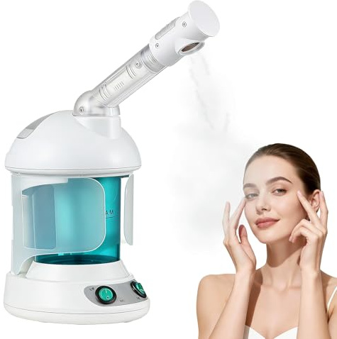 GBKDQQ Vapeur pour le visage : sauna facial nano ionique appareil à vapeur pour le visage, humidificateur chaud, blanc, vaporisateur facial pour le spa facial, sauna à domicile