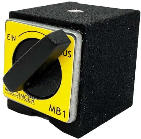 WELDINGER MB1 schaltbarer Magnet 30 kg Haftkraft 35x30x35 mm für Bauprojekte, für temporäre Aufbauten und Bauprojekte an Werkbank oder magnetischen Oberflächen