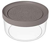 BIESSE Pi-Tondo Contenitore Multiuso per Alimenti, Tortora, 18 x 18 x 12 cm