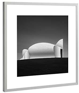 artboxONE Poster mit Rahmen Silber 20x20 cm Heydar Aliyev Center 2 - Baku von Ronny Behnert - gerahmtes Poster
