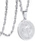PROSTEEL Benediktuskreuz Kette für Damen Herren Edelstahl St. Benedikt Medaille Runde Anhänger Halskette 55+5cm Singapurkette religiöse Amulett Modeschmuck Accessoire