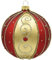 VITBIS - Weihnachtskugel aus Glas, Christbaumkugeln 10 cm, Mundgeblasen, Handdekoriert und Handgefertigt Weihnachtsbaum Deko - Matte Rote Farbe mit Reicher Goldverzierung