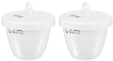 sourcing map 2 Stück Porzellan Tiegel Tasse Becher 20ml mit Deckel für Gießerei Schmelzen Raffination