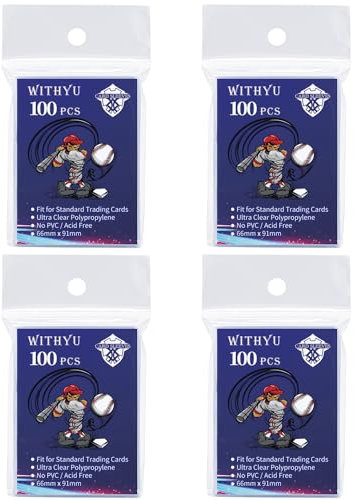 400 Stück Sammelkartenhüllen Von Oben, für Standardkarten, 6,4 x 8,9 cm, Ultraklarer Kartenschutz für Spiel-Karte, Baseball/Fußball/Basketballkarten und Mini-Fotos