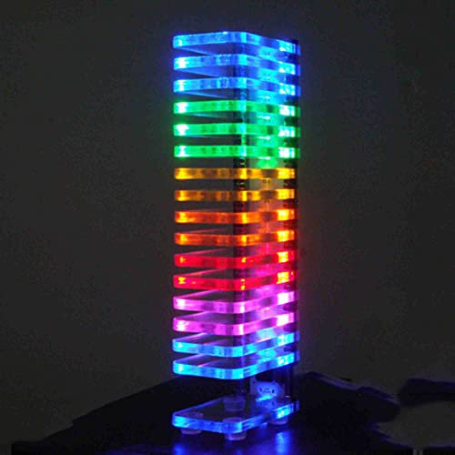 KS16 Musik-Audio-Spektrum-Analysator-Kit, USB 5 V LED Fantasy Crystal Cube Level Display, extrem genaues Klangspektrum VU Meter Tower für Audiosystem Vakuumröhrenverstärker DIY (Fertiges Produkt)