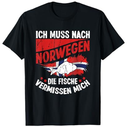 Ich muss nach NORWEGEN die Fische vermissen mich Geschenk T-Shirt