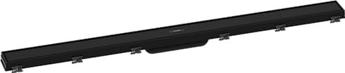 hansgrohe Fertigset Duschrinne RainDrain Match, Abflussrinne 1000mm, Bodenablauf Dusche mit höhenverstellbarem Rahmen, Mattschwarz
