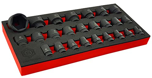 Hallmark 25pc Impact Socket Set (6-Point) 8-36mm - 1/2 Drive