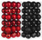 72 Stück Weihnachtskugeln, groß, 4 cm, bruchsicher, Weihnachtsbaum-Hängekugeln, rote und schwarze Kugel-Ornamente für Weihnachtsbaum, Urlaub, Hochzeit, Party-Dekorationen