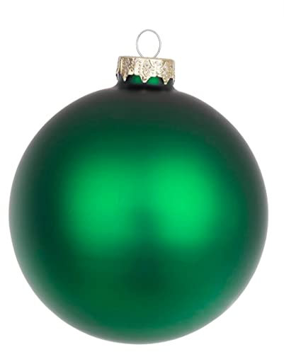 Magie di Natale Christbaumkugeln aus Glas verziert (10 cm, hellgrün matt, 4)