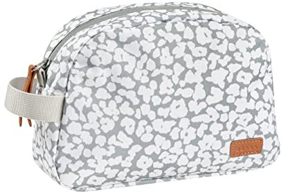 BÉABA, Trousse de toilette Bebe, Trousse de Soin bebe, Sac Geneve, Tissu Impermeable, 2 poches intérieures, Cherry blossom Gris