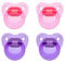 Wee Baby Ciucci per bebè (confezione da 4) | Ciuccio resistente e vibrante con tettarella in silicone per denti sani | Ciucci per neonati con fori per evitare irritazioni | Ciucci per bebè senza BPA