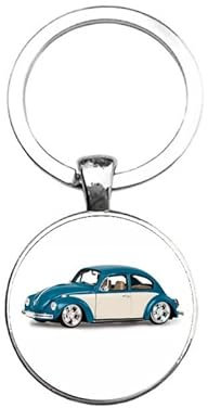 Schlüsselanhänger Glas - Käfer, silberfarben