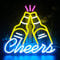 Looklight Beer Cheers Cartel de neón Bar Signo de luz de neón Amarillo Azul LED Signo para la decoración de la pared USB Cerveza Signo de neón para el Bar de juegos Boda Fiesta de Cumpleaños