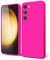 oakxco für Samsung Galaxy S23 Hülle Silikon Case mit Kameraschutz, Ultra Dünn Bunt Handyhülle Mädchen, Einfarbig Handy Hülle Slim Schutzhülle, Matt TPU Weich Gummi Silikonhülle Bumper, Neon Hot Pink