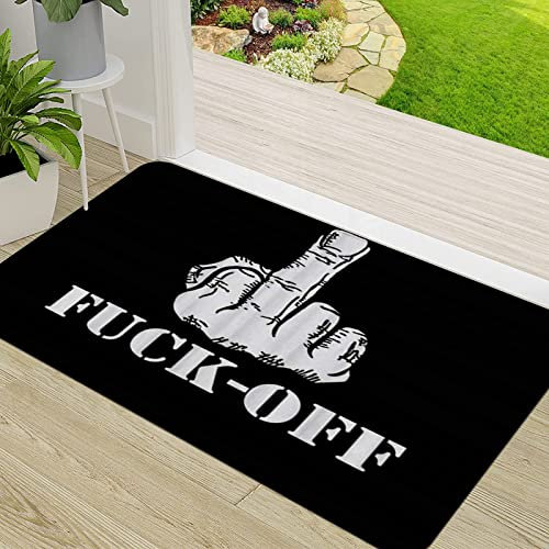 ERICAT Fußmatte Schmutz Wasserabsorbierend Fußabtreter,Verpiss Dich mit Schwarz Weiß,InnenbereichTürmatte rutschfest Waschbar Eingangsmatte Innen