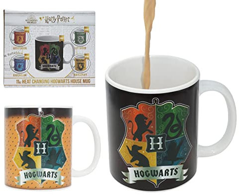 Harry Potter Heat Change Mug | 11oz Ceramic Mug | Color Changing Magic Black Heat Sensitive Coffee Mug Birthday Gifts for Kids Girls Boys 3+Years