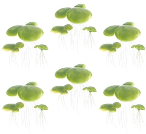 COLLBATH 18 unidades de lenteja de agua artificial para acuarios plantas flotantes de plástico para decorar estanques y estanques de peces de aspecto natural y uso seguro para peces