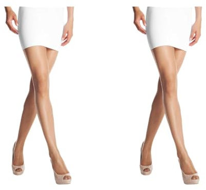Dim Collant Femme Sublim Voile Brillant Résistant x1, Gazelle, S (Lot de 2)