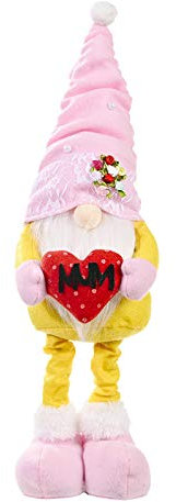 GEBN Muttertag Deko Muttertagsgeschenk Wichtel Figuren Zwerg Wichtel Figuren Plüschpuppen Handgemachte Tischdekoration Basteln Wichtel Deko Muttertag Zubehör Festliche Geschenke (Yellow, One Size)