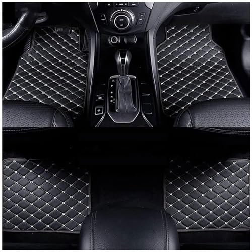4 Stück fußmatten Auto, für Suzuki Vitara (LY) 4.Gen 2015-2022 Strapazierfähigen staubdicht Wasserdicht rutschfeste Schutz rund um die Uhr Auto Innen,B-Black White